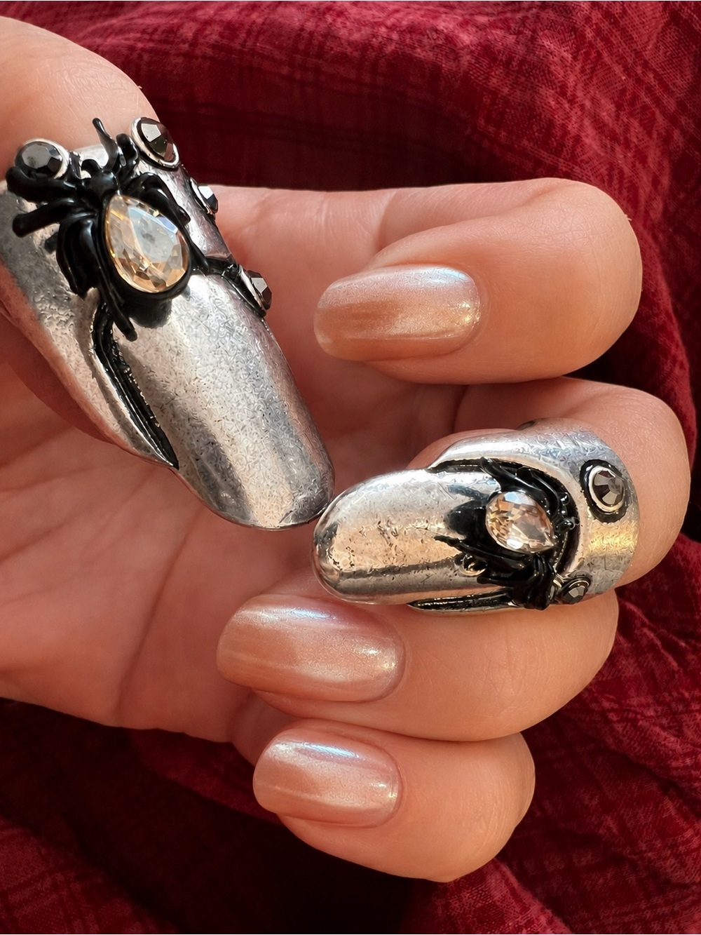 ZARA Metal Spider Nail Rings, Halloween.